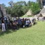 Mayans praying at the Plaza in Tikal